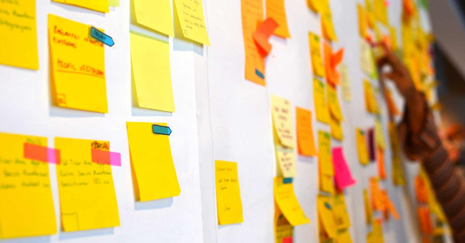 whiteboard met post-its
